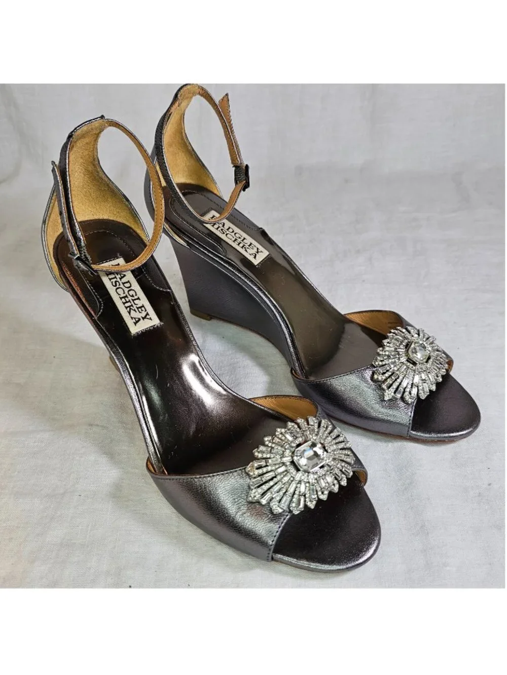 Badgley Mischka Leather Open Toe 3.25